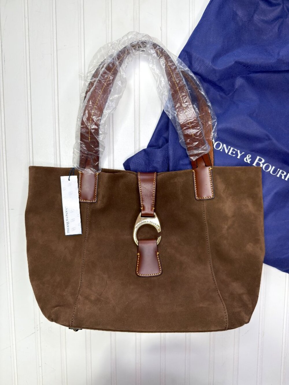 Dooney & Bourke Derby Suede East West Shopper Brown Tote NWT
